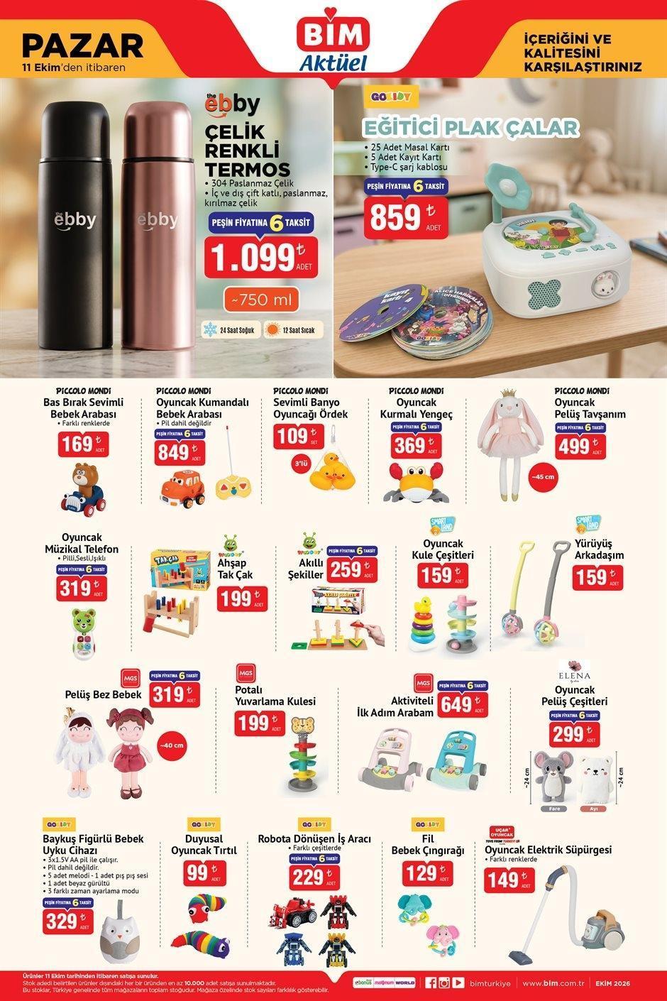 11 EKİM PAZAR BİM AKTÜEL ÜRÜNLER KATALOĞU