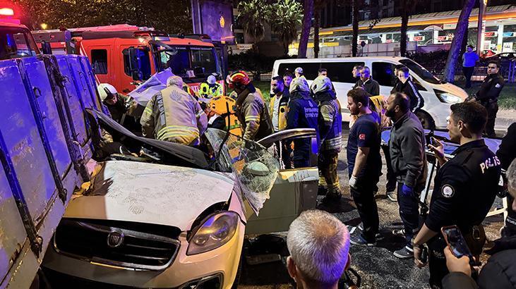 Three injured after car crashes into taxi and slides under truck in Beyoğlu