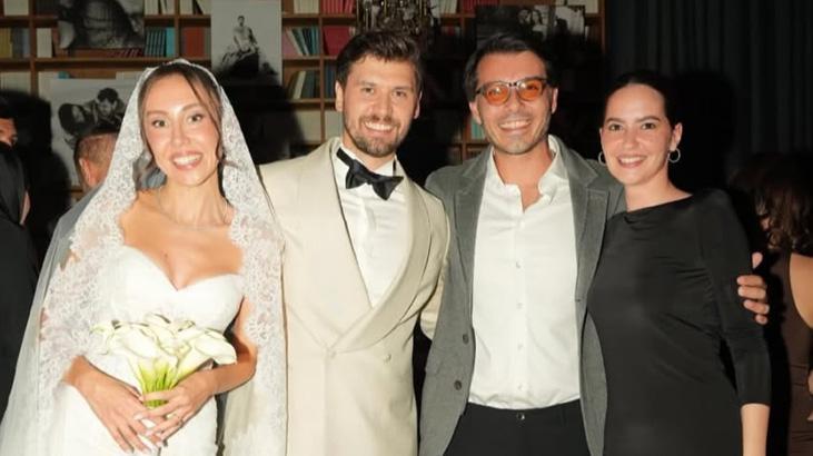 Serhan Onat ve Merve Küsmenoğlu çifti yakın dostlarının katıldığı düğünle evlendi