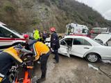 Sakarya'da bariyere çarpan otomobildeki yaşlı çift yaralandı