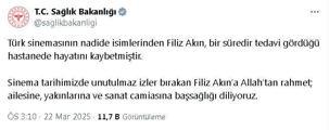 Filiz Akın, hayatını kaybetti