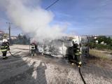 Hatay'da Hurda Minibüs Alevlere Teslim Oldu
