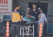 Kurban kesilen bahçede bıçağın üzerine düşen Çınar ağır yaralandı