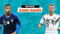 Fransa-Almanya karşılaşması Tek Maç ve Canlı Bahis seçenekleriyle Misli.com'da!