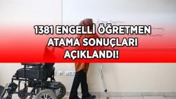 MEB 1.381 ENGELLİ ÖĞRETMEN ATAMASI: 1381 Engelli Öğretmen ataması MEB sonuç sorgulama ekranı...