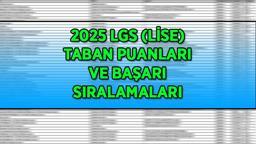 LİSE 2025 TABAN PUANLARI | Fen Lisesi, Anadolu Lisesi, Anadolu İmam Hatip Lisesi İstanbul-Ankara-İzmir taban puanlar ve başarı sıralamaları...