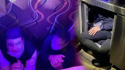 Eğlence mekanına baskın! Polisten böyle saklandılar