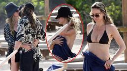 Heidi Klum ile Tom Kaulitz'in romantik anları! Ünlü model üstsüz güneşlendi