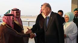 Cumhurbaşkanı Erdoğan, Körfez turunun ilk durağı olan Suudi Arabistan'da