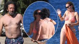 Fettah Can ve ailesinin Bodrum tatili! Eşini öpüp, dans etti