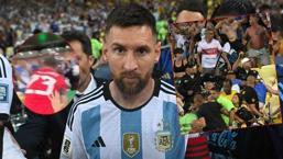 Brezilya-Arjantin maçında tribünlerde büyük arbede! Messi takımı sahadan çekti 