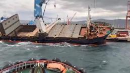 Bursa’da yan yatan gemi düzeltildi