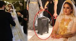 Geline bir valiz dolusu altın takıldı! Dudak uçuklatan milyonluk düğünde dolarlar havaya saçıldı