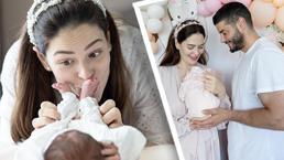 Yıldız Çağrı Atiksoy ve Berk Oktay'dan minik kızları ile ilk aile pozu!