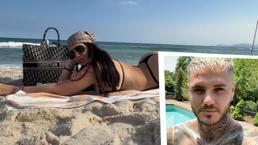 Wanda Nara plajda sere serpe uzandı! Icardi gece kulübünde dalgın halleriyle dikkat çekti