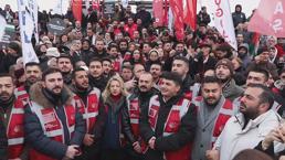 CHP üyeleri Galata Köprüsü'nde Filistin için toplandı