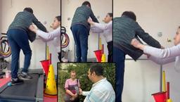 ¡Registro de escándalos que se envió accidentalmente a la familia! Latiendo en la cinta de correr