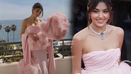 Cannes'da Hande Erçel rüzgarı! Kırmızı halının yıldızı oldu