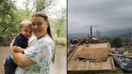 Ağlayarak hayata tutundu! Kasırgadan kurtulan anne kabusu anlattı