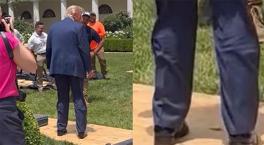Trump’ın pantolonu sosyal medyayı karıştırdı: Bacağındaki gizem