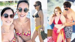 Sahillerden yeni görüntüler! Bu kez iki ünlü isim bikini piştisi oldu
