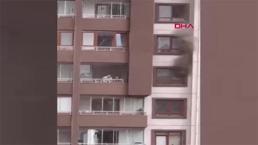 Ankara'da bir binada yangın: Mahsur kalanlar kurtarıldı