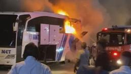 Facia ucuz atlatıldı! Ümraniye’de yolcu otobüsü alev alev yandı