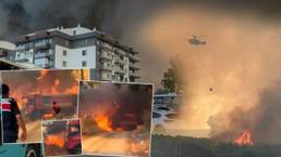 ¡Gran fuego en çanakkale! El camión de bomberos permaneció entre las llamas