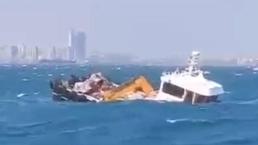 İstanbul'da fırtına gemi batırdı