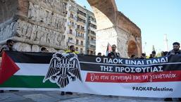 PAOK maçı öncesi İsrail protestosu! 'Soykırıma hayır'