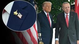 Beyaz Saray'daki Erdoğan-Trump zirvesinde dikkat çeken rozet!