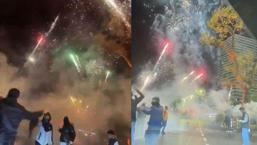 Galatasaray taraftarından, Liverpool oteline havai fişek baskını!