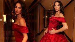 Demet Özdemir kırmızılar içinde! Yeni pozlarına beğeni yağmuru