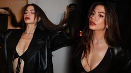 Güzelliğiyle takipçilerini büyüledi! Siyahlar içindeki pozlarına beğeni yağmuru