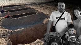 Türkiye'yi ağlatan manzara! Eşi ve çocuklarının yanı başına yeni bir mezar kazıldı
