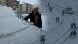 Uyarıların ardından kar kalınlığı 10 santimetreye ulaştı