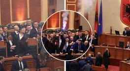 Mecliste meşale yakıldı, su fırlatıldı! Başkana saldırı