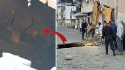 Manisa'da çöken yolda şoke eden gelişme! İnsan kafatası ve kemikler bulundu