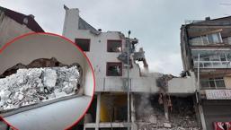 Bolu'da yıkım faciası: Kepçe bitişik binaya dalınca duvar yıkıldı