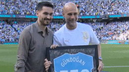 İlkay Gündoğan, Pep Guardiola'ya veda için Manchester City stadında! 'Burası benim evim'