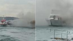 İstanbul Bebek sahili açıklarında teknede korkutan yangın
