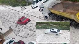 Dört kenti dolu vurdu! Sokaklar bembeyaz oldu, yollar kapandı