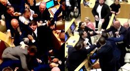 Parlamento karıştı, milletvekilleri birbirine girdi! Olimpiyat şampiyonu halterci de kavgaya katıldı
