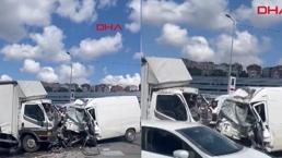 Son dakika... Bağcılar'da seyir halindeki kamyon ile minibüs çarpıştı