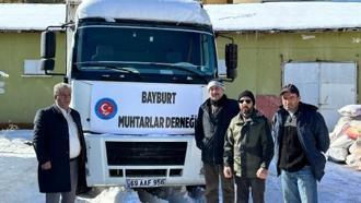 Bayburt'ta muhtarlardan AFAD'a 1 milyonluk bağış