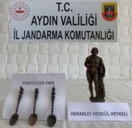 Aydın'da Herkül heykelini satmak isterken suçüstü yakalandı