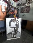 Atık parçalardan Atatürk portresi