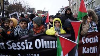 Bingöl'de çocuklardan İsrail protestosu
