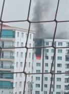 Diyarbakır'da 8 katlı apartmanın 6'ncı katındaki yangını itfaiye söndürdü