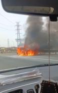 Ümraniye'de seyir halindeki otomobilde yangın çıktı